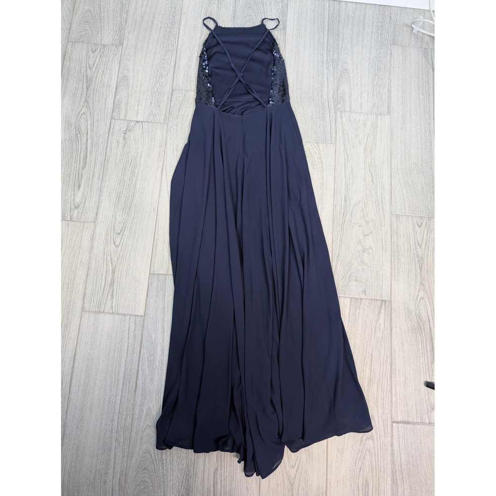 Lulus Dress Womens Small Sequin Maxi Formal Evening Gown Crisscross Back - Picture 3 of 6